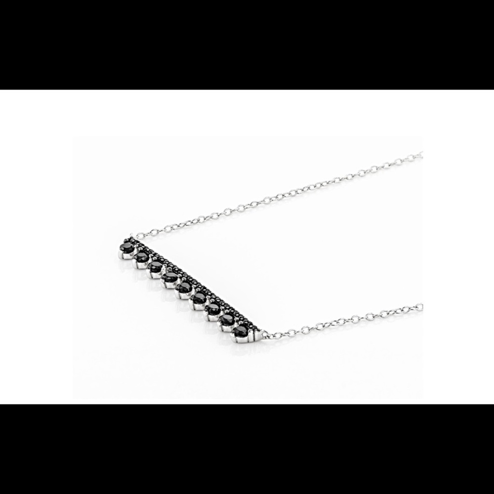 0.63ctw Black Spinel and 925 Sterling Silver Necklace